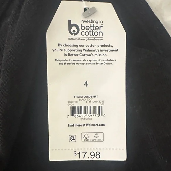 Time and Tru Black High-Waist Pencil Skirt brand new with tags (smoke free home) - Picture 4 of 4